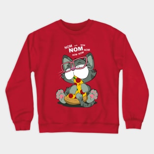 Pizza Cat! Pink Crewneck Sweatshirt